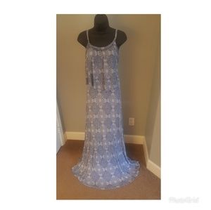 Blue & White Maxi Dress